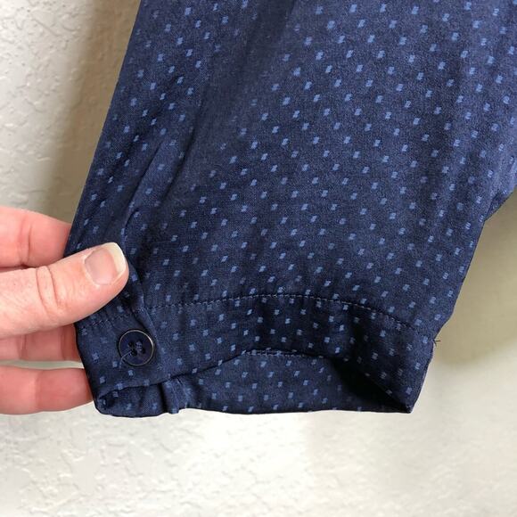 Cabi navy blue swiss dot knot tie front top size Small #5525 - Picture 5 of 16